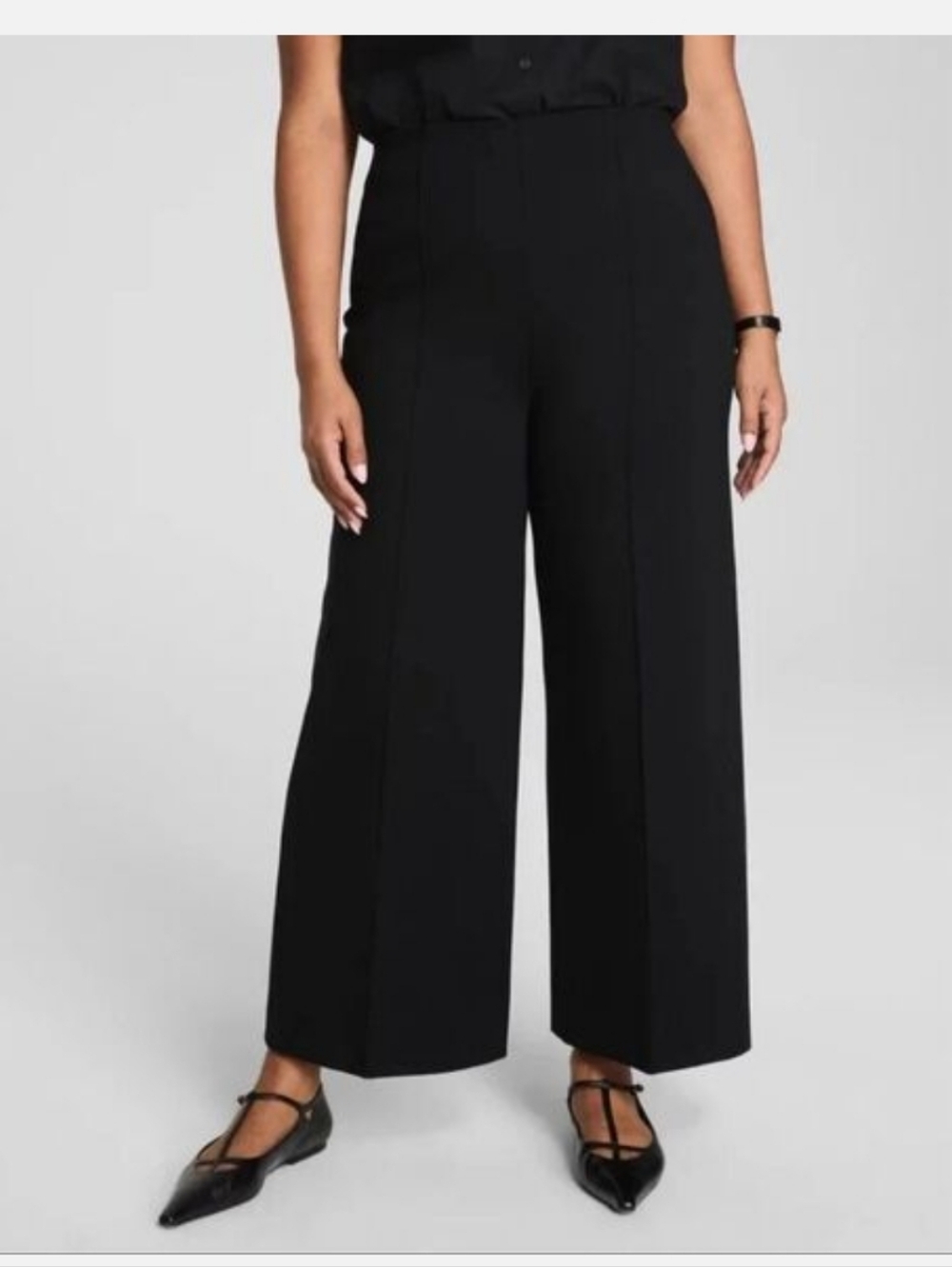 SPANXsmooth Perfect Fit Ponte Cropped Wide Leg Pant